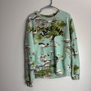 Scotch & Soda Green Flamingo Print Jacket